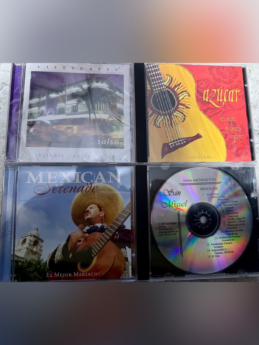 Lot of 4 CD Bundle Latin Spanish Guitar Flamenco Mariachi Lifescapes Salsa